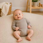 Wikkelromper Lange Mouw Extra Soft Sesam – 100% Biologisch Katoen