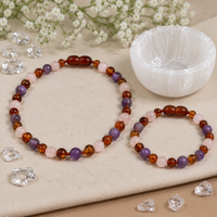 Barnsteen baby/peuter amethist, rozekwarts Combi-deal