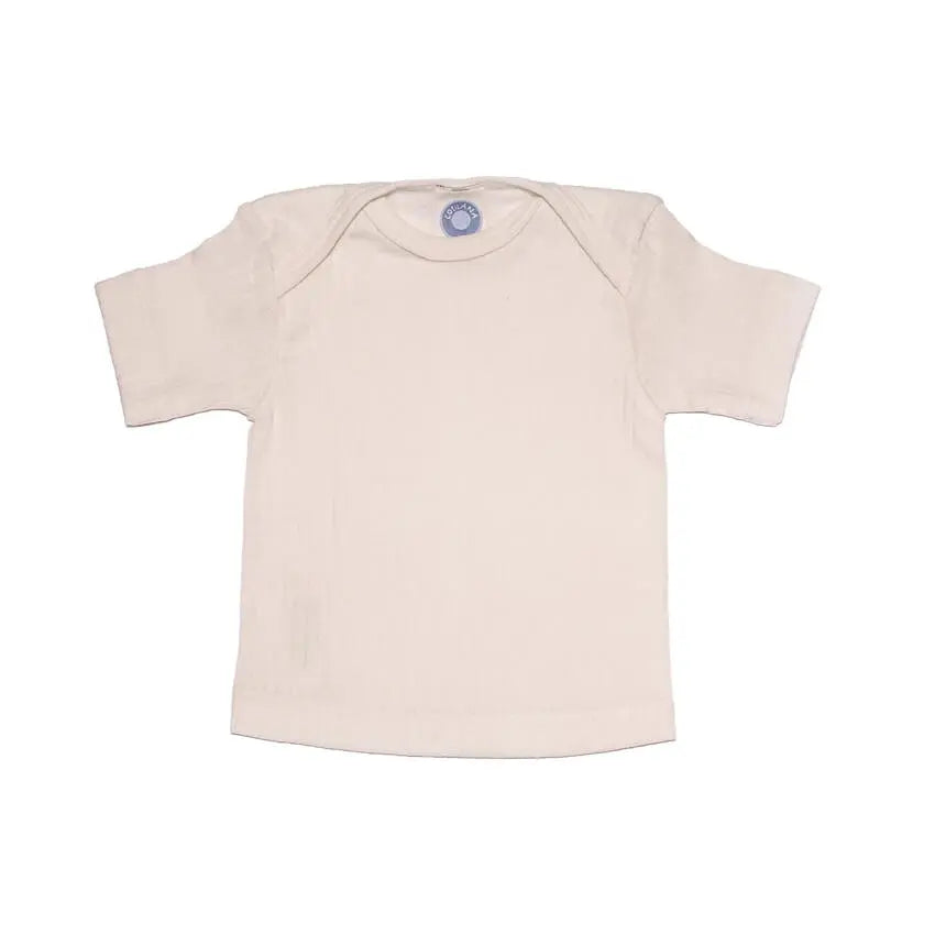T-shirt wol/zijde/katoen natuur