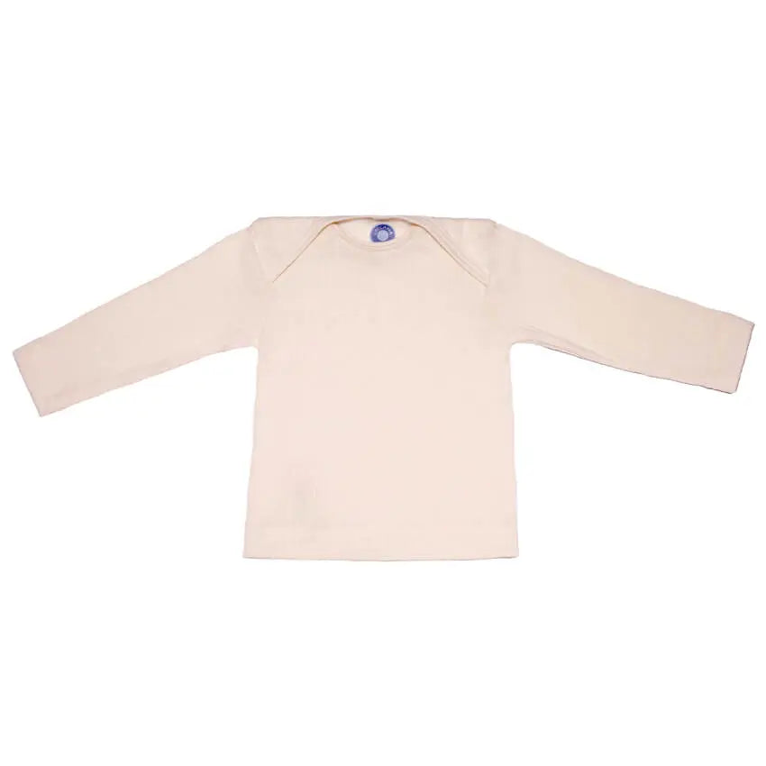 Longsleeve wol/zijde/katoen natuur