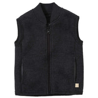 Bodywarmer kind gekookte wol - Antraciet