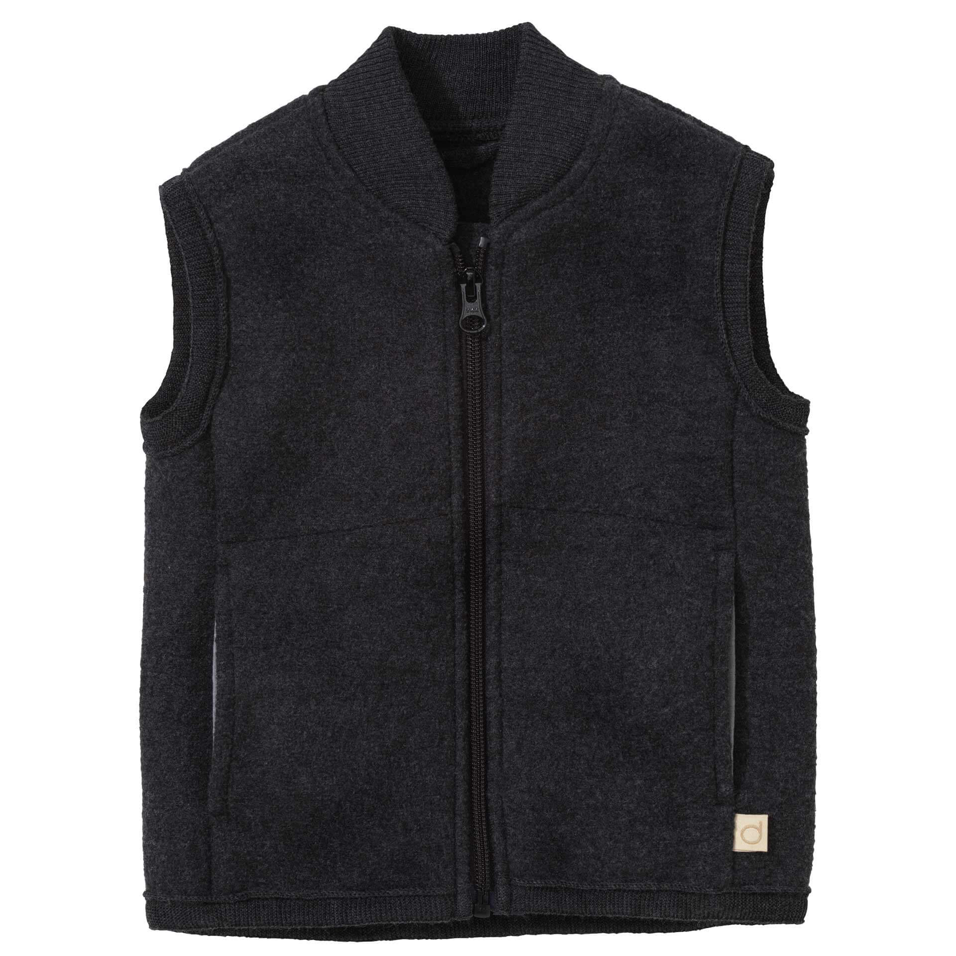 Bodywarmer kind gekookte wol - Antraciet