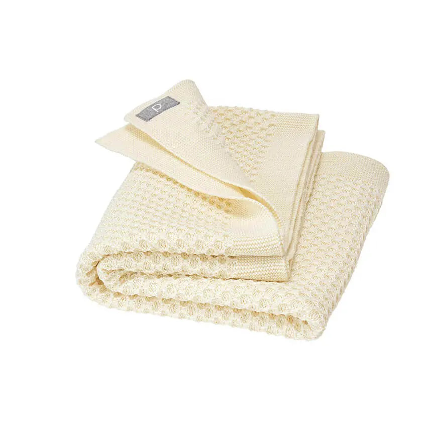 Baby deken wol Honeycomb ecru
