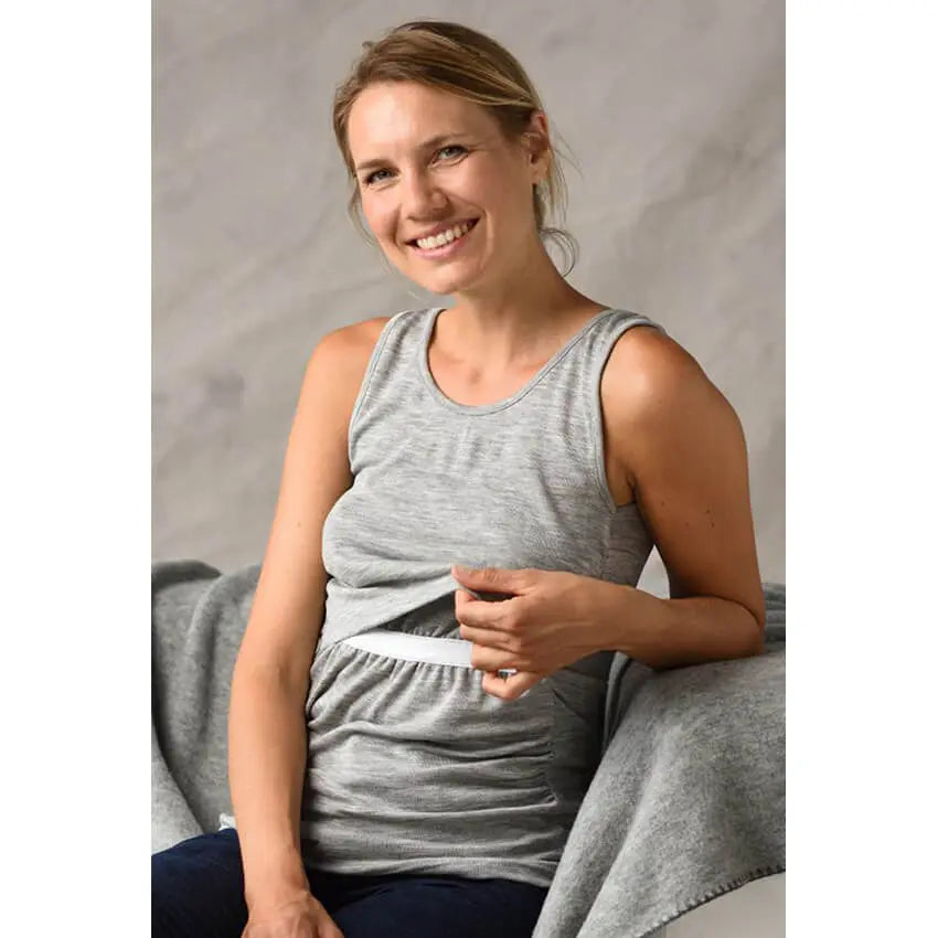 Voedingshemd zwangerschapshemd wol zijde zwart