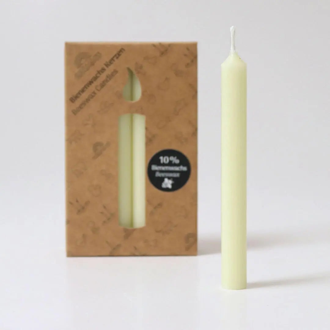 12 Bijenwas (10%) jaarring kaarsjes creme