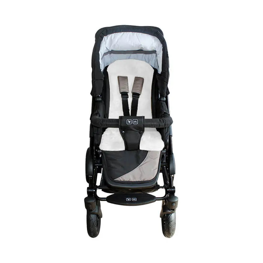 Lamsvacht buggy / autostoel wit