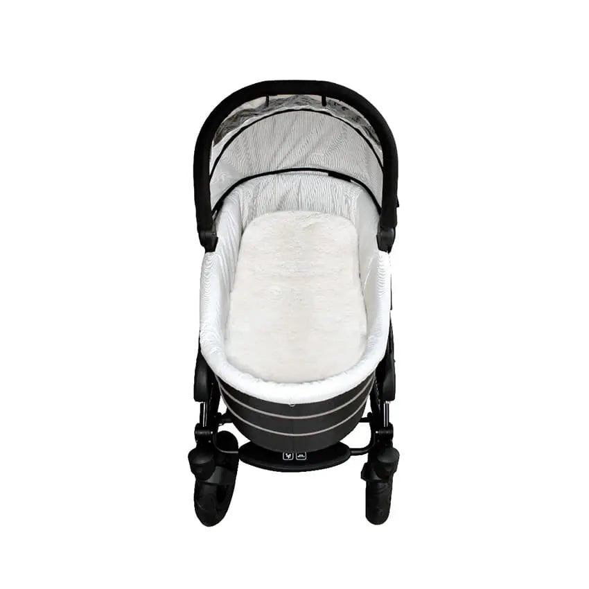 Lamsvacht kinderwagen wit