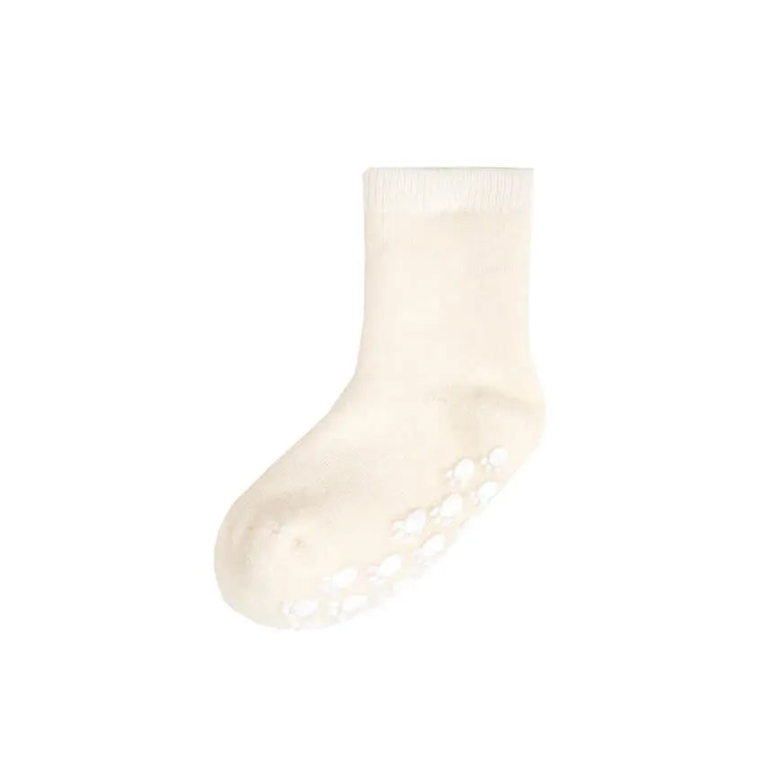 Wollen sokken met anti slip - ecru