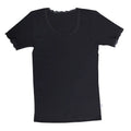 Dames T-shirt wol met kant- zwart