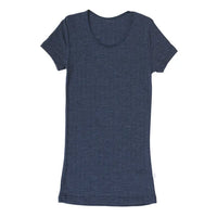 Dames T-shirt wol/zijde - blauw