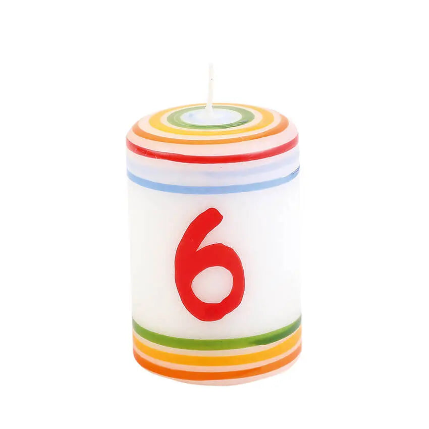 Verjaardagskaars cijfer 6