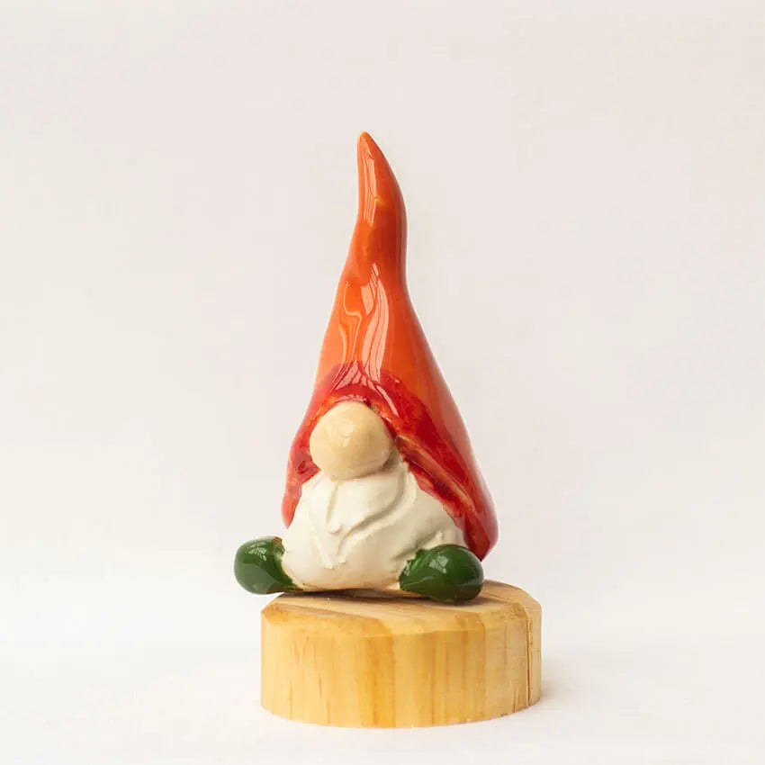 Kabouter Tomte oranje steker