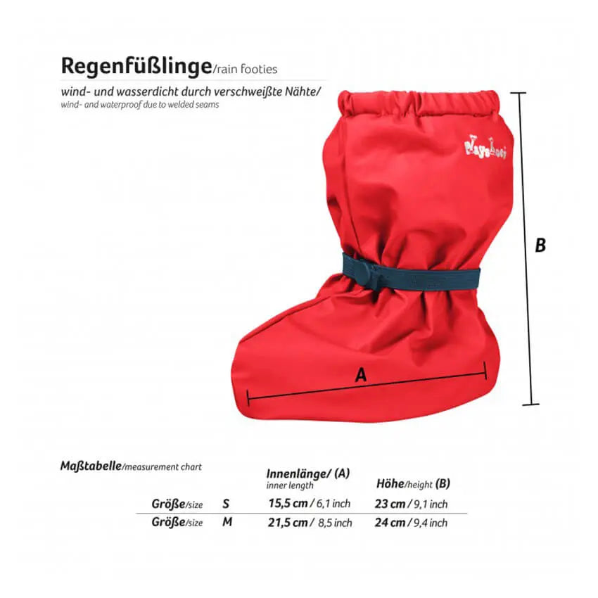Regenoverschoen met fleecevoering rood